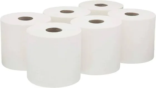 White Centrefeed rolls 6 pack